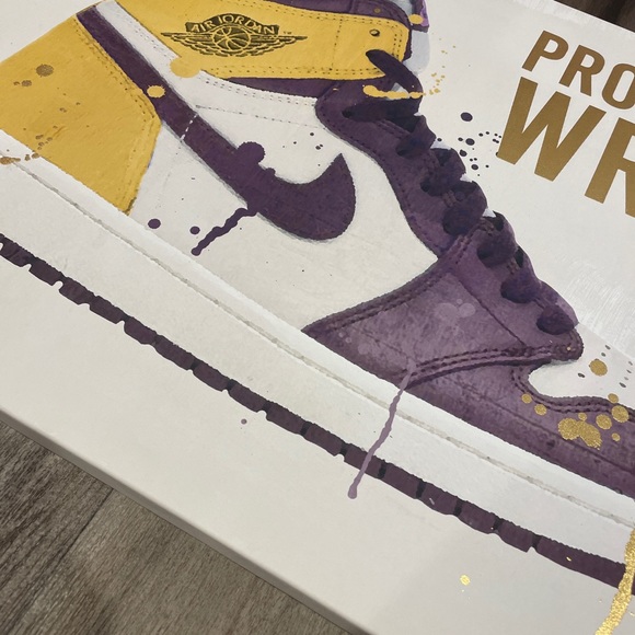 Nike Jordan 1 lakers Oliver Gal Wall Art 20 x 28